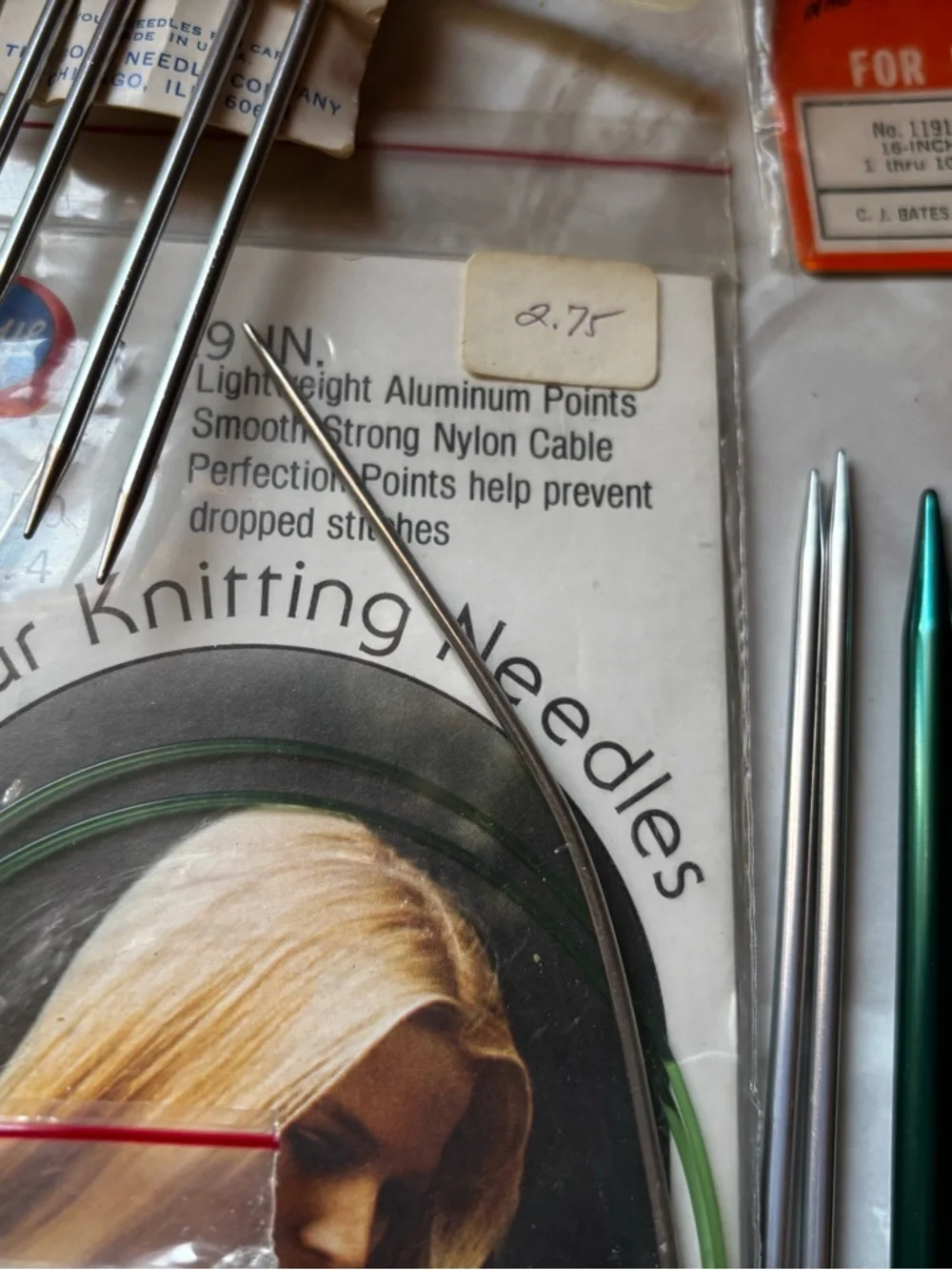 Vintage Knitting Bag with Multi Size Needles Floral Print Tote Bag - Picture 16 of 16